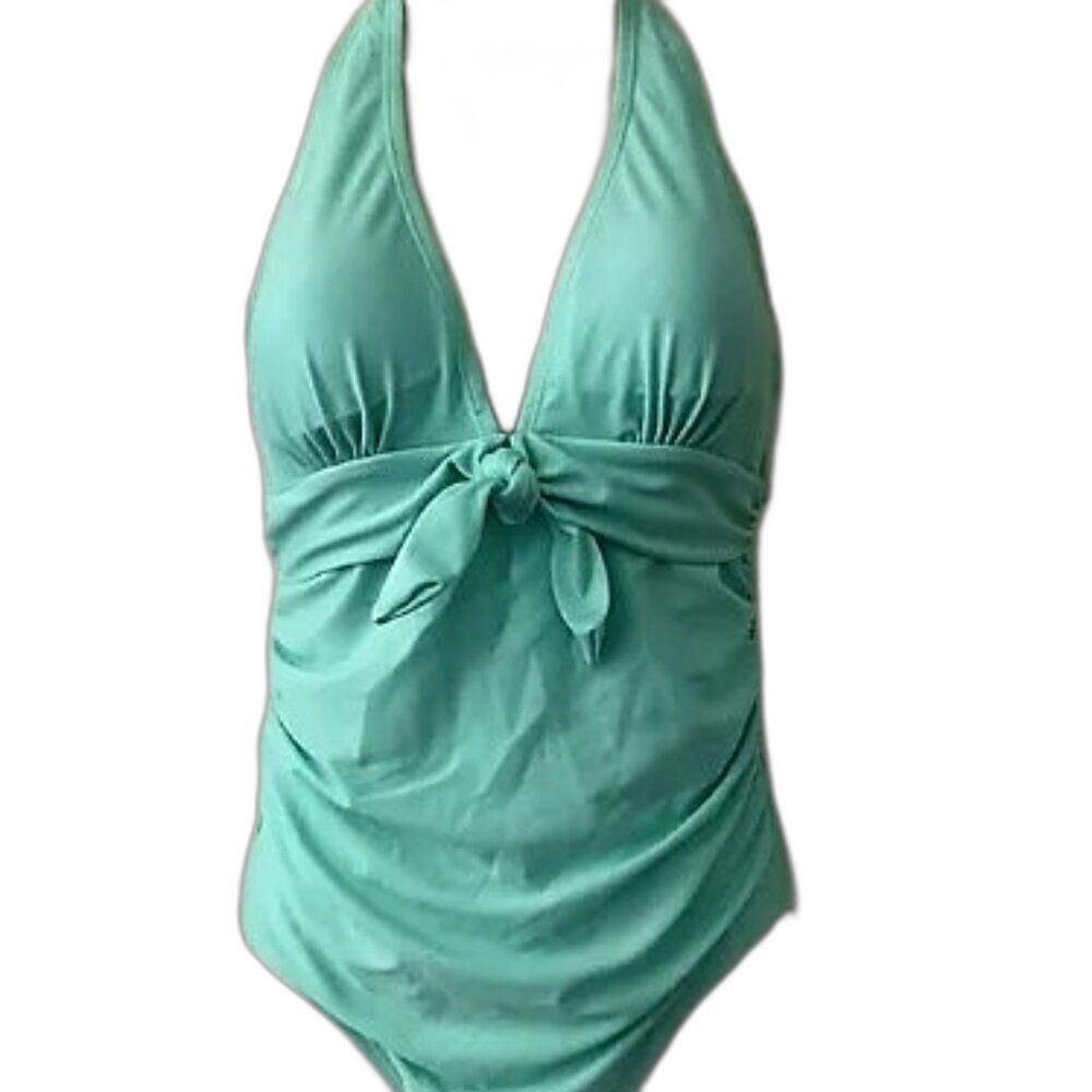NWT Romi Swim Eco-Friendly Plunge Halter One Piece Monokini